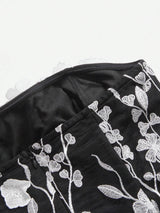 Serena Midi Dress - Strapless Neckline - High Waist - Flared Hem - Elegant Style - Mesh Fabric