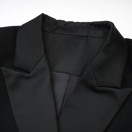 Serenity Coat Black Double Breasted Long Wool Blend