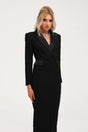 Serenity Coat Black Double Breasted Long Wool Blend