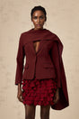 Shayla Jacket with Shawl Detailing in Wine