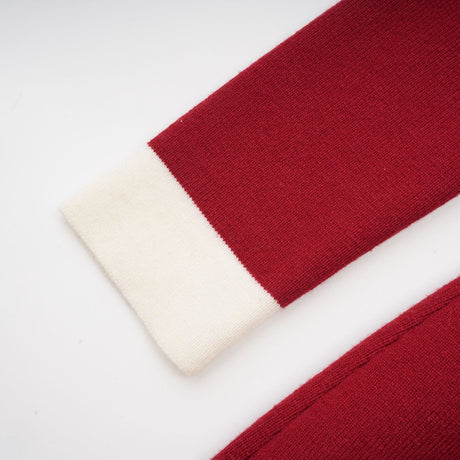 Shayla Midi Dress Red & White Knit Off Shoulder Pen&nbsp