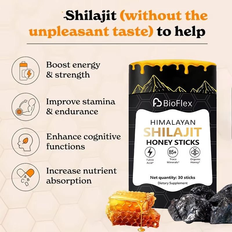 Shilajit Resin Honey 30 Sticks – Natural Energy & Immune Support
