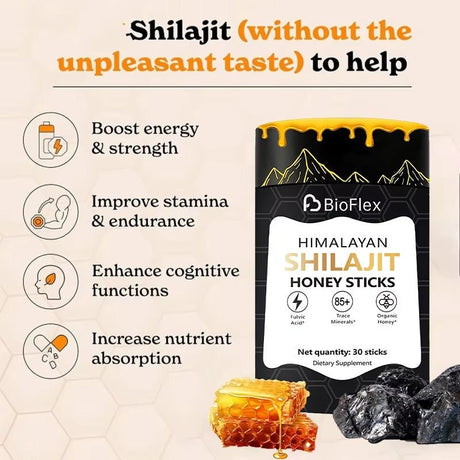 Shilajit Resin Honey 30 Sticks – Natural Energy & Immune Support