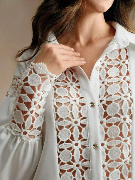 Sienna Midi Dress - Neckline Collar - Drop Shoulder Sleeves - Button Front - Floral & Plain Patterns - Casual Style