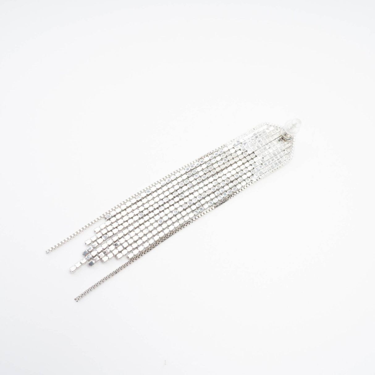 Silver - plated fringed drop earrings
