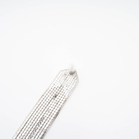 Silver - plated fringed drop earrings