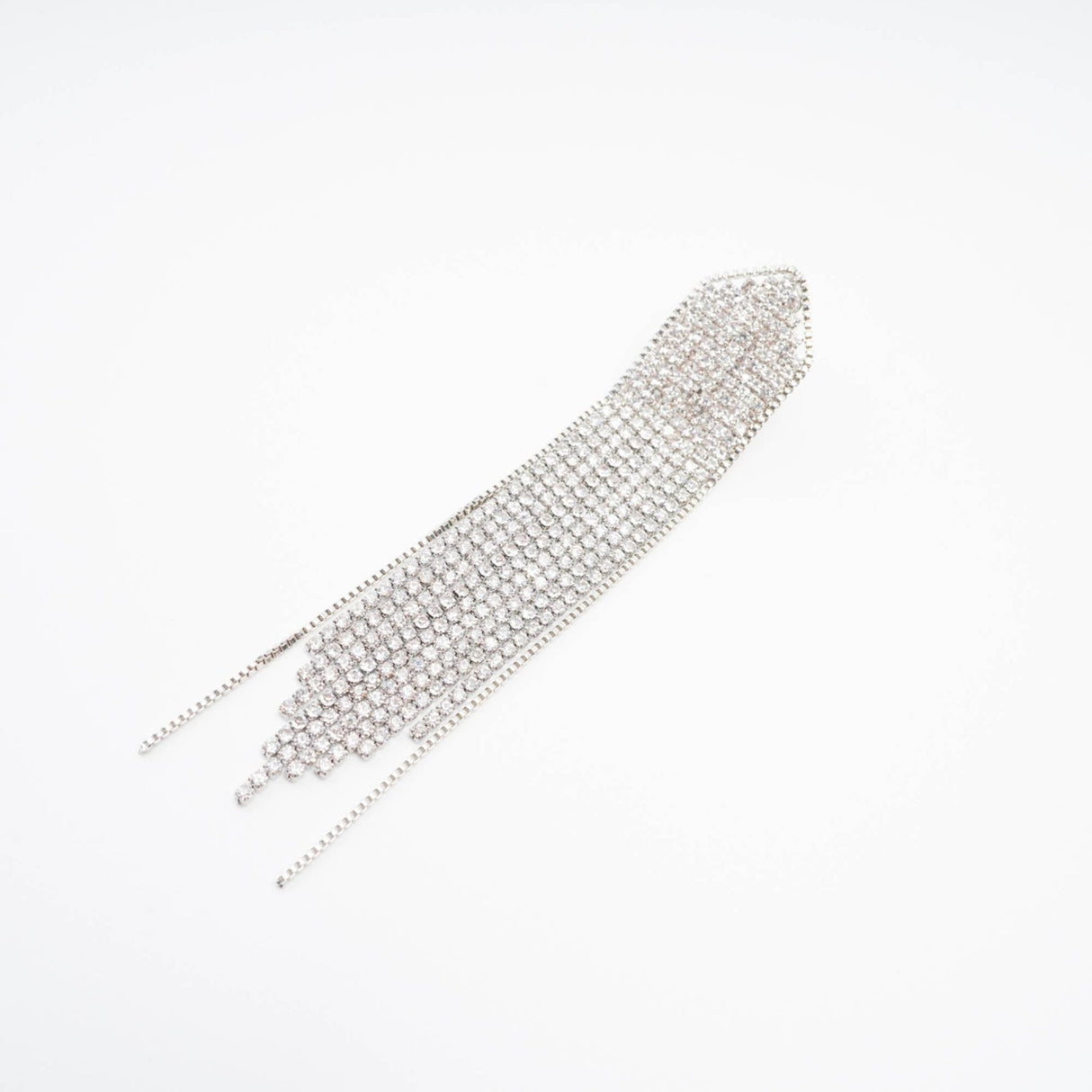 Silver - plated fringed drop earrings