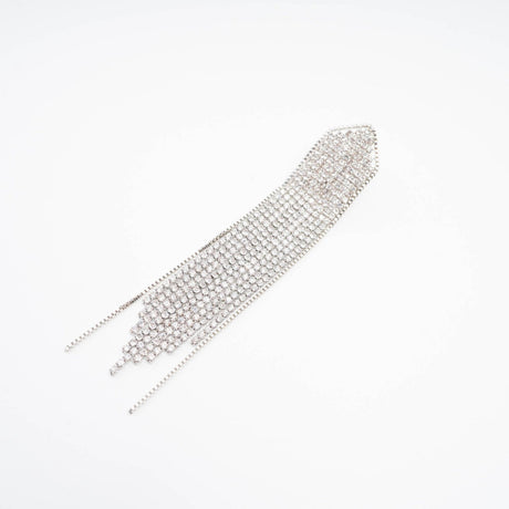Silver - plated fringed drop earrings