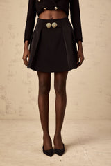 Simona Skirt Simona Flared Black Double Buckle