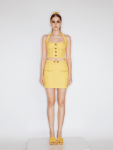Simonetta Mini Skirt - Fitted High - Waist Silhouette For A Flattering Fit - Crystal Embellishments And Gemstone Details - Premium Quality