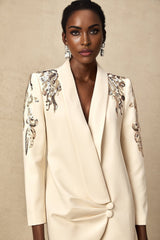 Simonetta Sequined Blazer with Crystal Embellishment