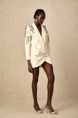 Simonetta Sequined Blazer with Crystal Embellishment