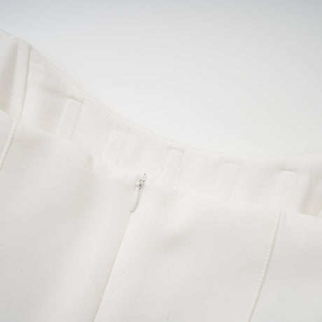 Skye Midi Dress White Off Shoulder Embellished Zip Fastening