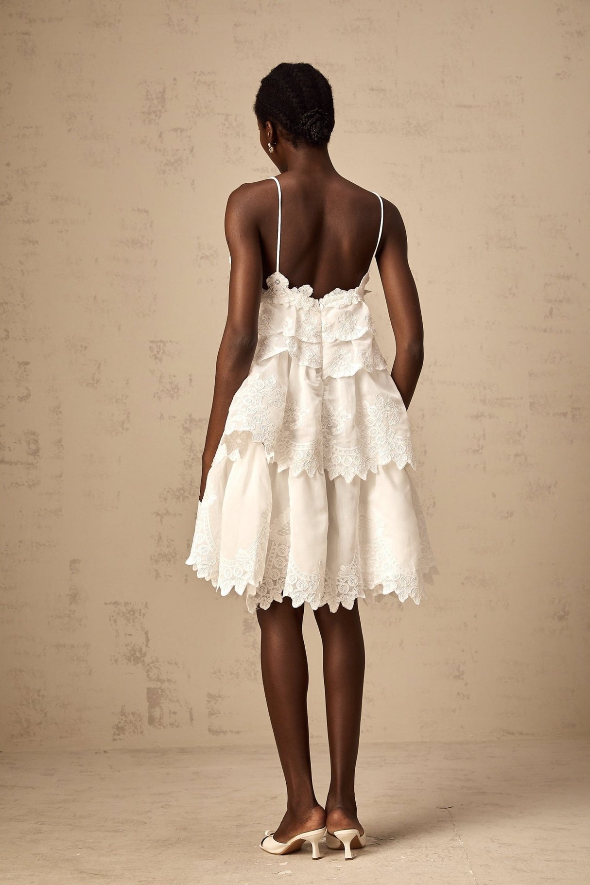 Skye Mini Dress Sweetheart Neck Lace Hem