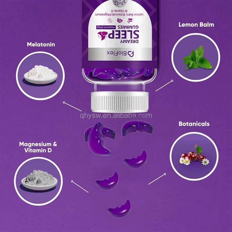 Sleep Gummies – Vegan Melatonin (5mg) with Magnesium & Vitamin D (60 Gummies)