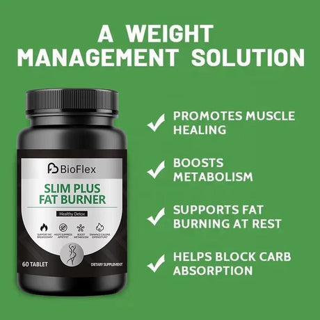 Slim Plus Fat Burning Tablets – Herbal Extract Weight Management & Detox Support