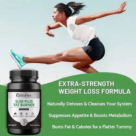 Slim Plus Fat Burning Tablets – Herbal Extract Weight Management & Detox Support