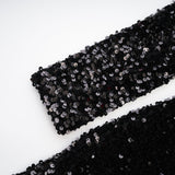 Sloan Dress Black Sequin Crystal Embellished Off - Shoulder Mini