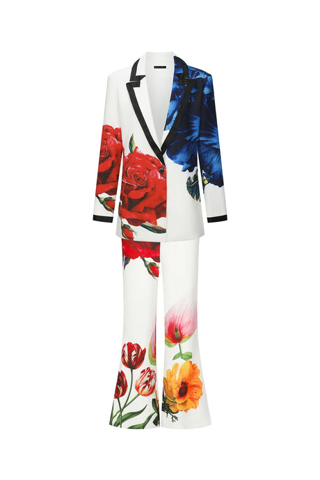 Sofia White Floral Printed Blazer Set