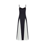Sofie contrastcolor pleated maxi dress