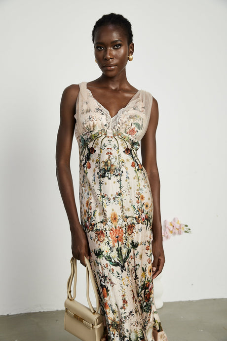 Solada embellished floralprint maxi dress