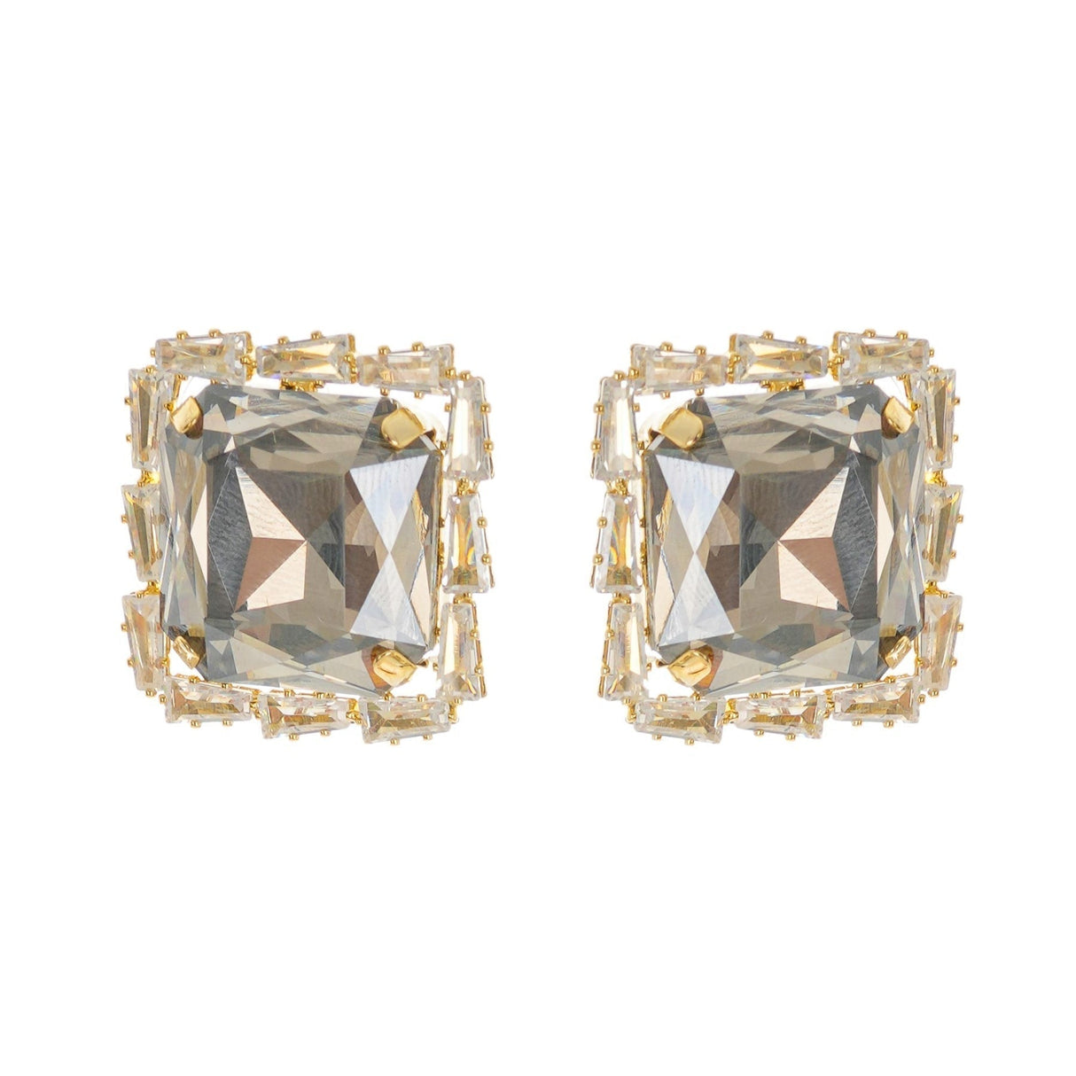 Solada embellished square earrings