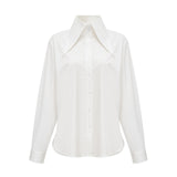 Solène white pointedcollar shirt