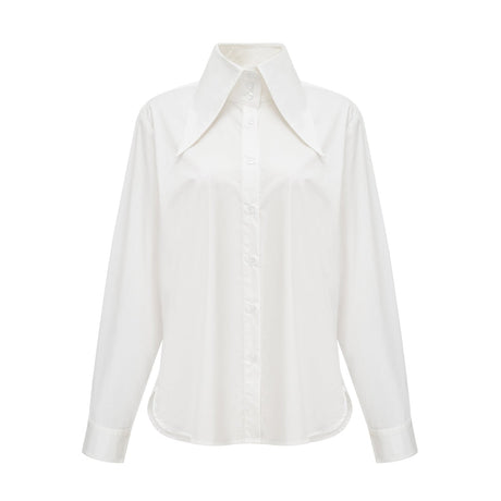 Solène white pointedcollar shirt