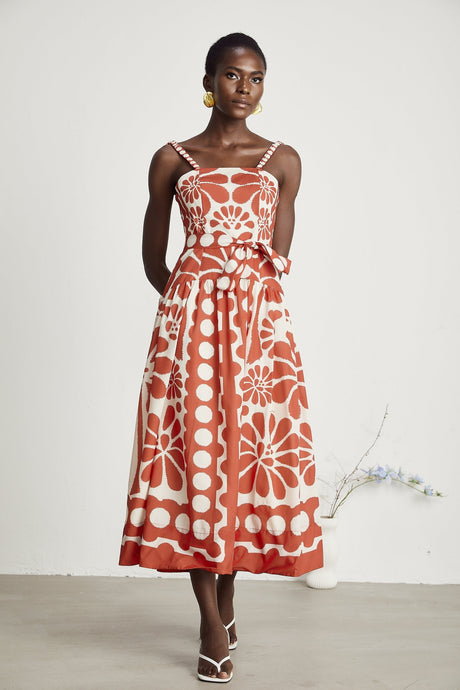 Sonia graphicprint midi dress