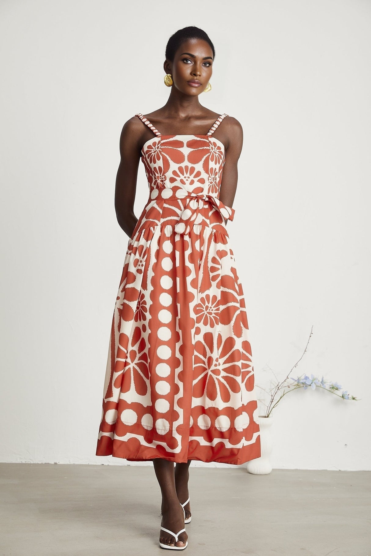 Sonia graphicprint midi dress