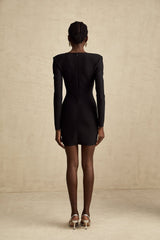 Sophia Mini Dress Lace Sequin Bustier Black