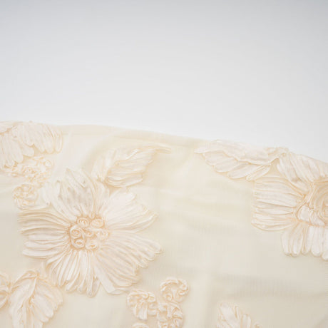 Sophia Off - Shoulder Apricot Gown with Floral Embroidery