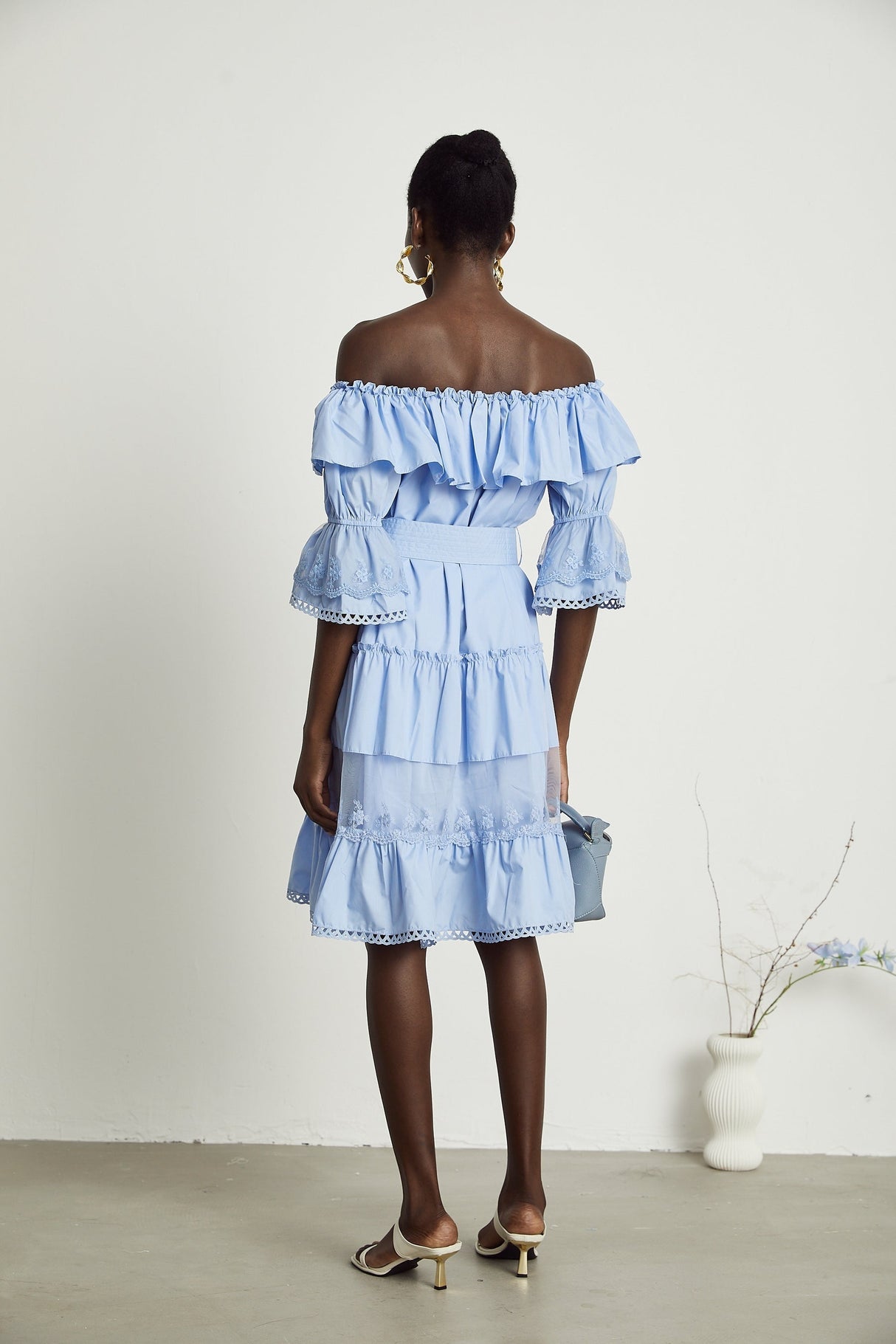 Sophie offshoulder tiered midi dress