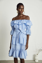 Sophie offshoulder tiered midi dress