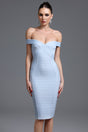 Stefania Blue Bandage Off-Shoulder Dress