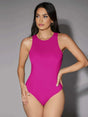 Stefania Bodysuit - High Stretch Fabric - Slim Fit - Casual Style - Sleeveless - Round Neck - Natural Waist Line (mid Waist) - Backless