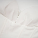 Stefania Midi Dress White Off Shoulder Corset Pleated Pockets