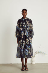 Stéphanie tulle floralprinted midi dress