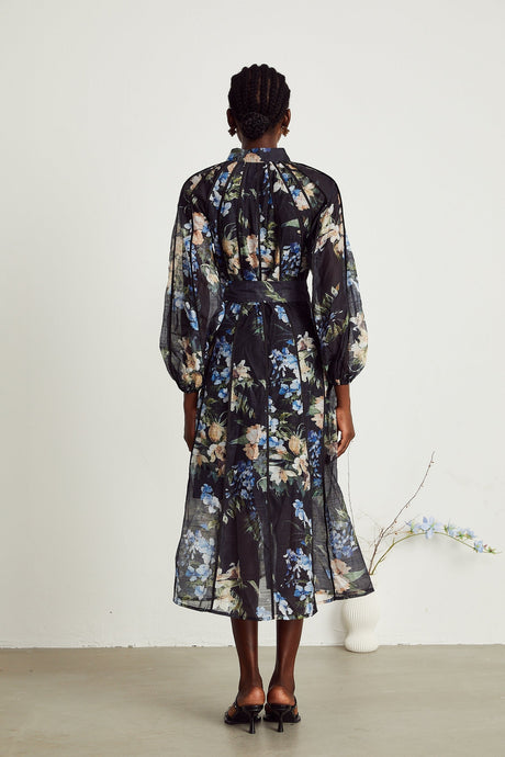Stéphanie tulle floralprinted midi dress