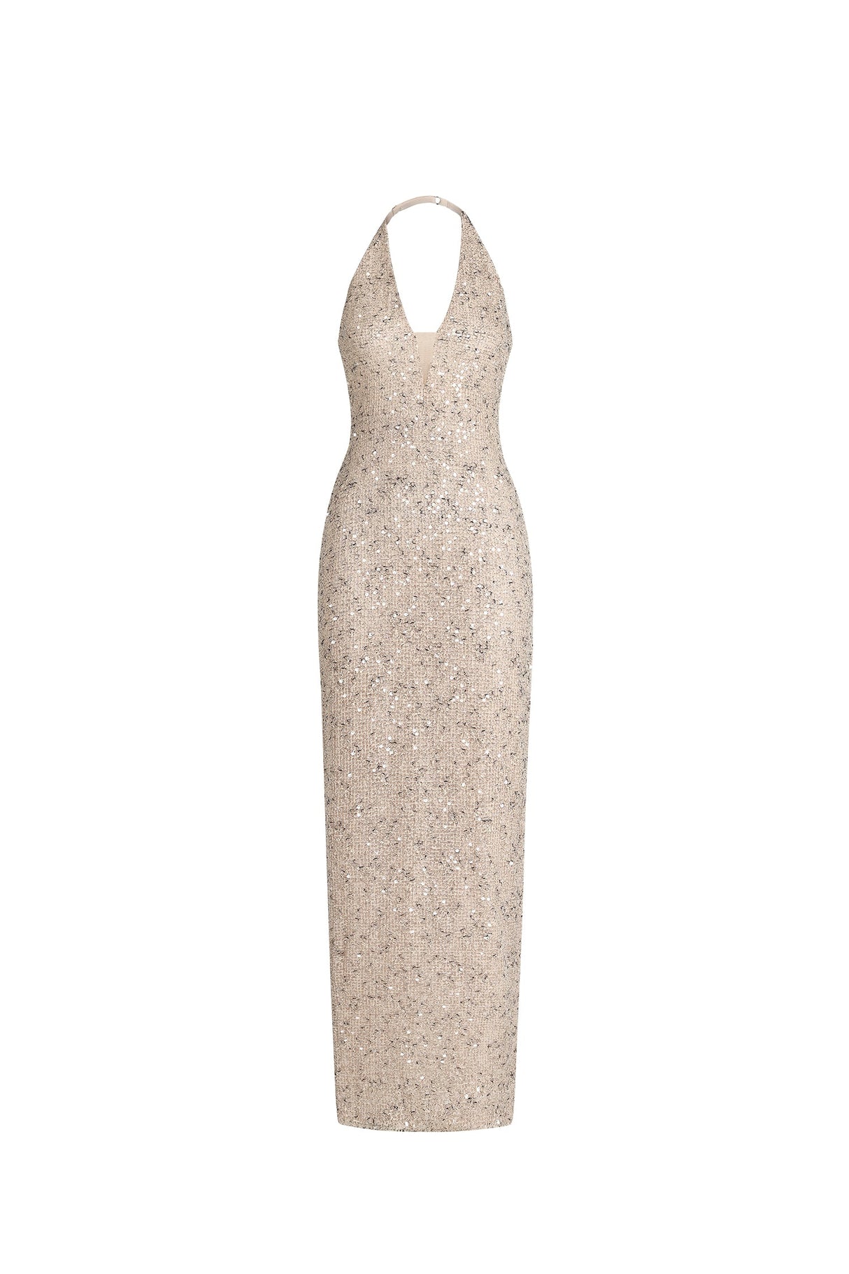 Summer Beige Maxi Dress with Beaded Detailing
