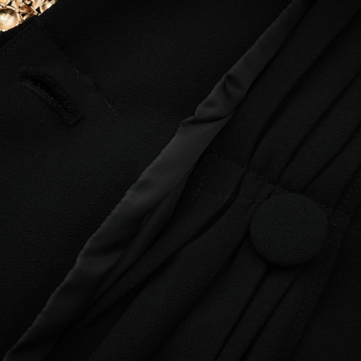 Suzanne black pleated jacket  trousers matching set