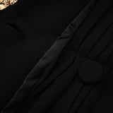Suzanne black pleated jacket  trousers matching set