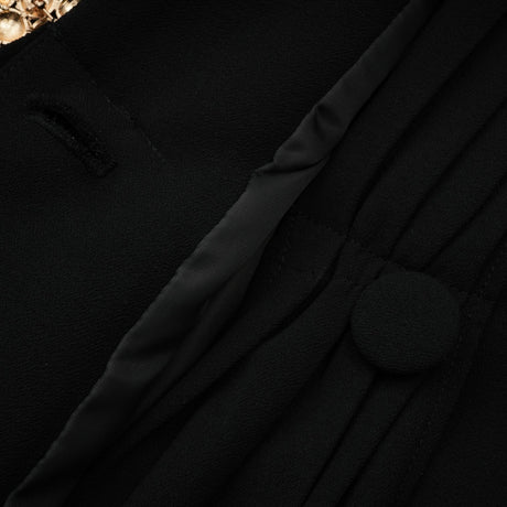 Suzanne black pleated jacket  trousers matching set