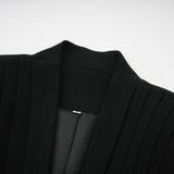 Suzanne black pleated jacket  trousers matching set