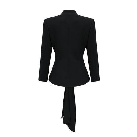Suzanne black pleated jacket  trousers matching set