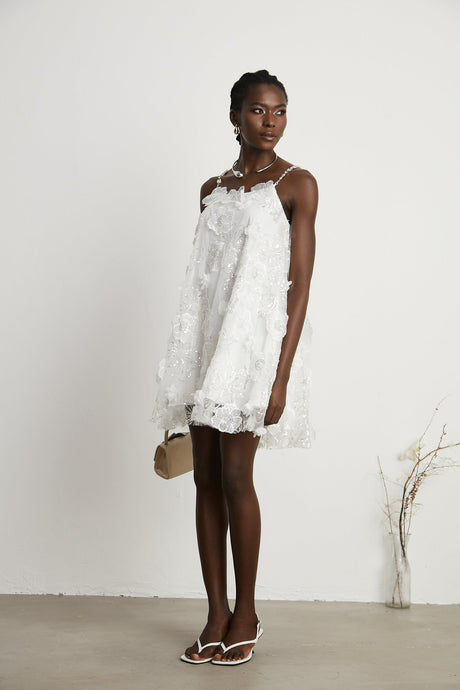 Suzette crystalembellished floral mini dress