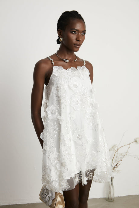 Suzette crystalembellished floral mini dress