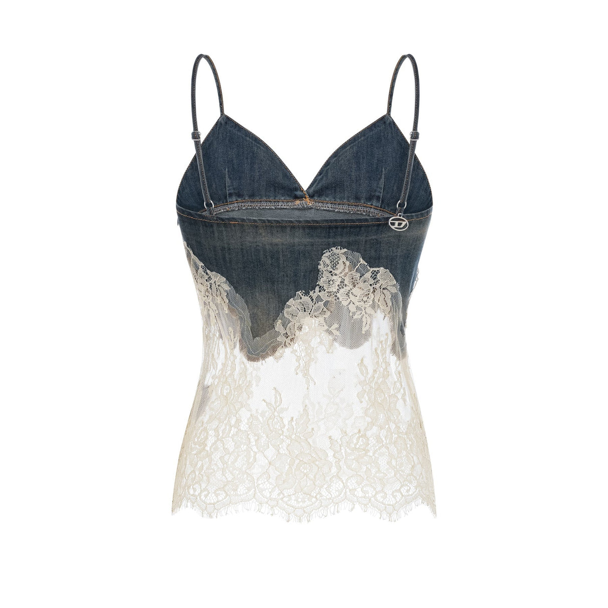Sylvie lacedetail denim top  shorts matching set
