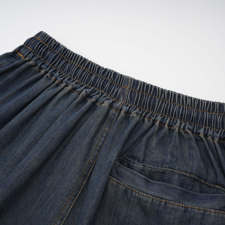 Sylvie lacedetail denim top  shorts matching set