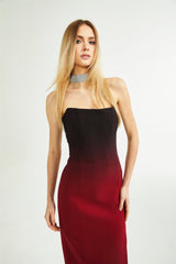 Taliyah Dress Red Gradient Off - Shoulder Maxi